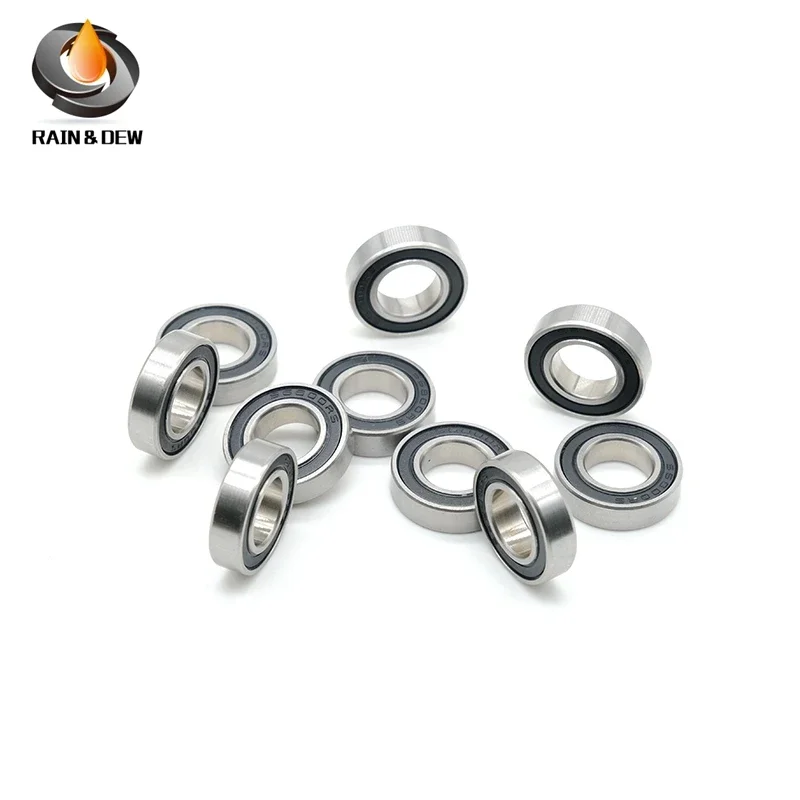 10PCS Chrome Steel  6703RS 17*23*4 mm Bearing ABEC-7 Ball Bearings With Black Rubber Seal 6703-2RS 61703 6703 63703