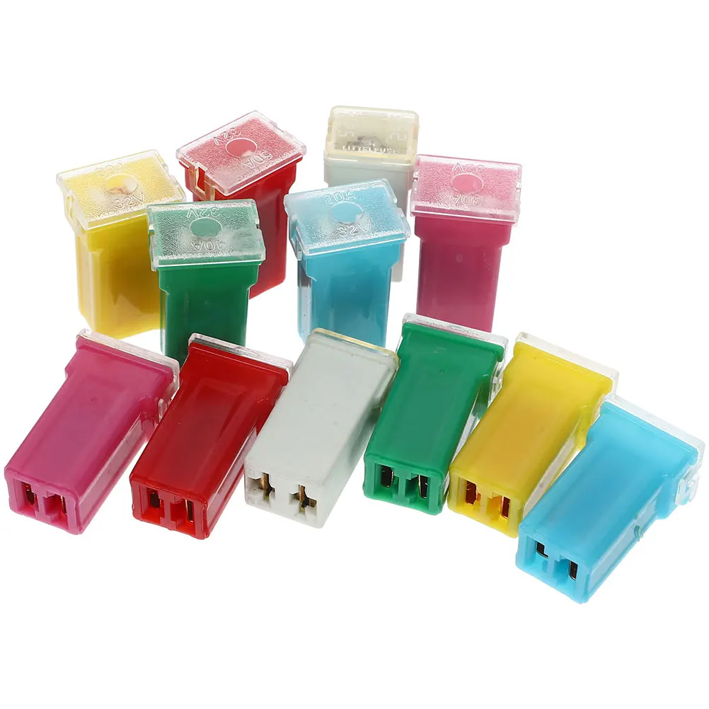 

12pcs Automotive Fuses 12V 24V High Profile Various Specs 20A 25A 30A 40A 50A 60A Car Fuse Assortment Kit Plastic Block