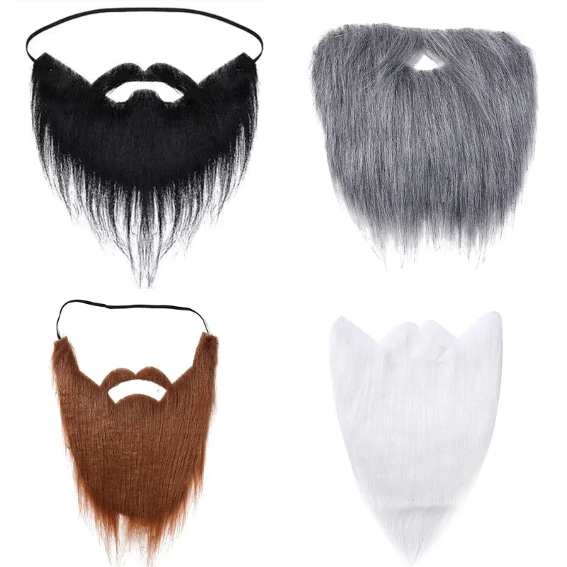 

Fake Beards Costume Beard Old Man Mustache Costume Halloween Funny Beard Hair Accessories for Cosplay Party