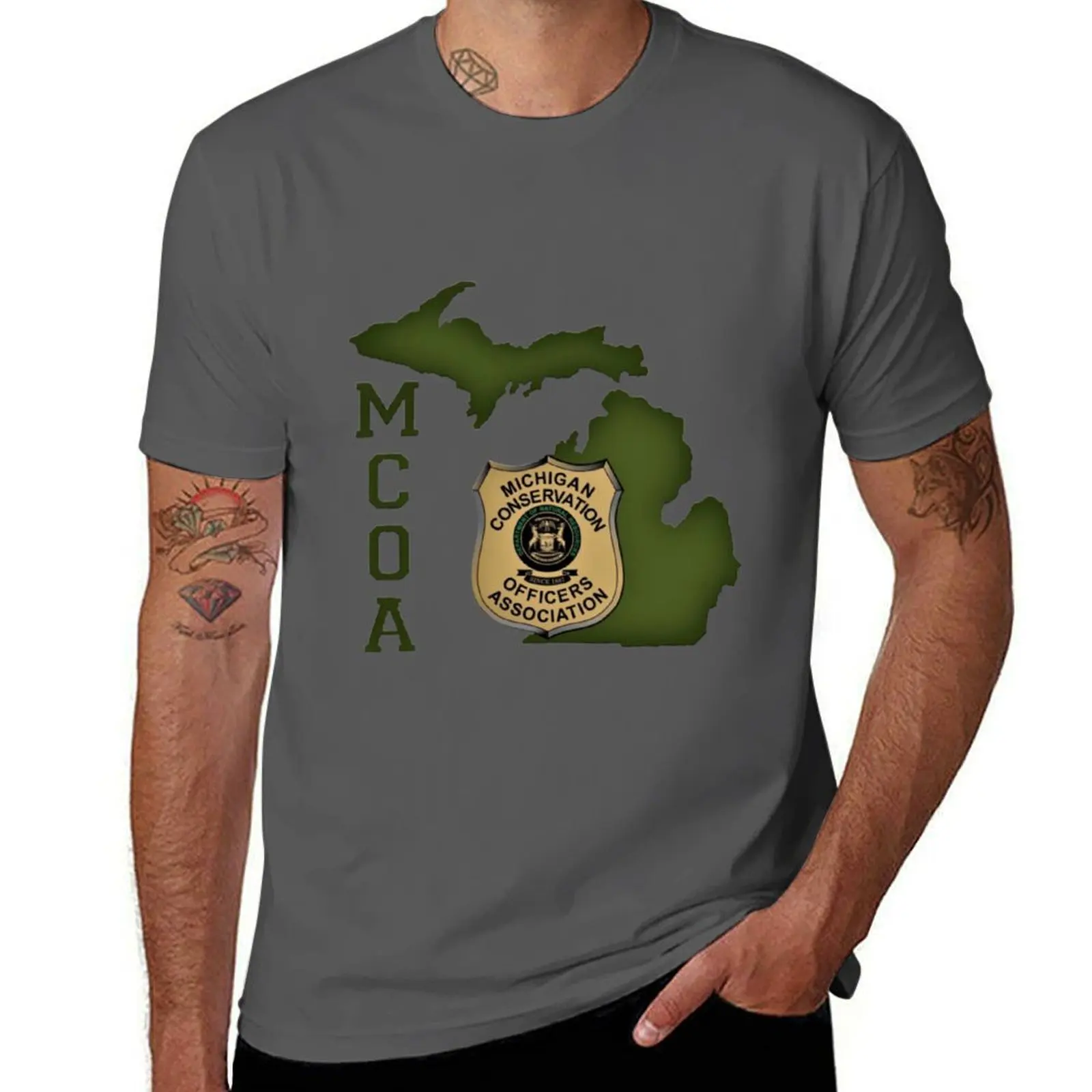

Michigan Conservation Officer Association T-Shirt Non-Shrink Basic Cotton T-Shirt