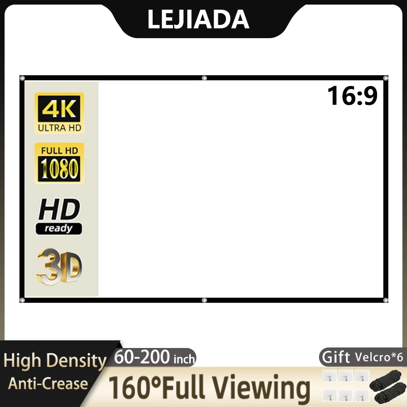 

Экран для проектора LEJIADA складной, 60-200 дюймов, 16:9