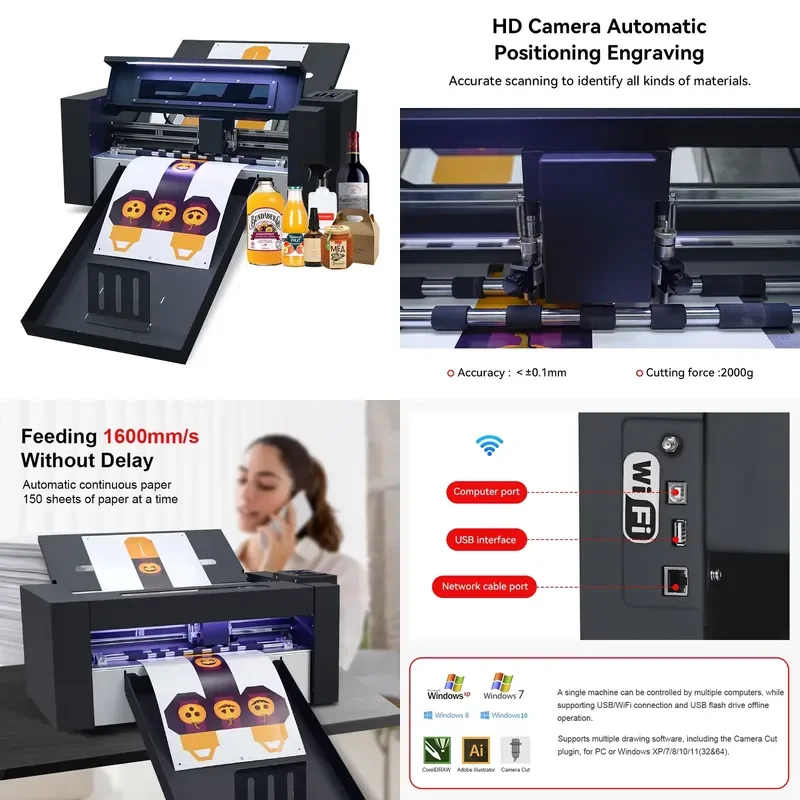 2026CE ZD350 Ultra Dual Head Voice Coil Servo Motor Die Cut Creasing Cut Making Box Auto Contour Auto Feeding Sheet Label