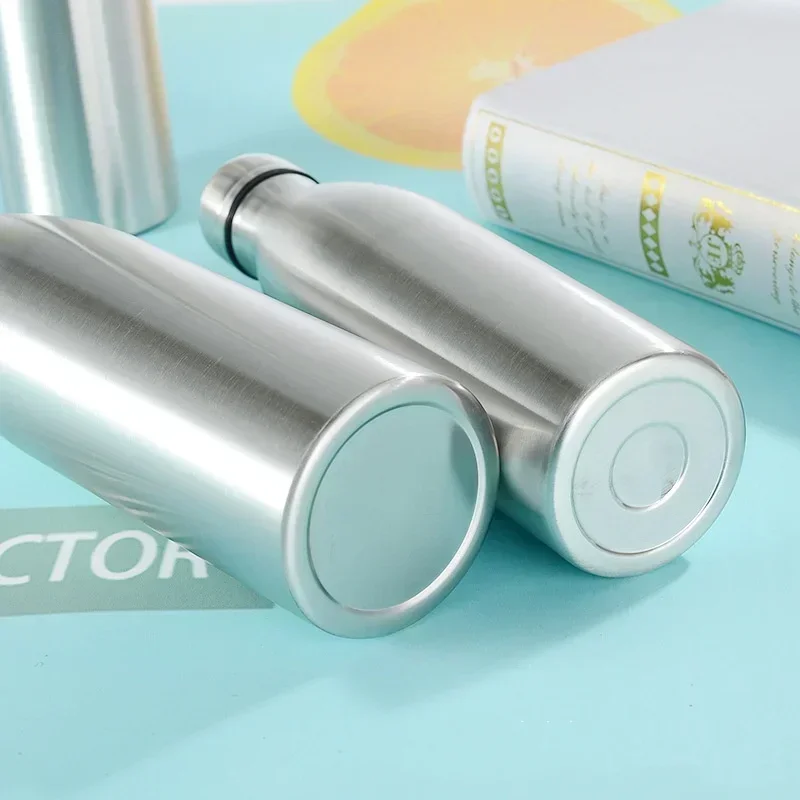 طبقة واحدة من الفولاذ المقاوم للصدأ مقصف غلاية التخييم في الهواء الطلق المشي لمسافات طويلة زجاجة ماء المحمولة سعة كبيرة مانعة للتسرب شرب زجاجة #3