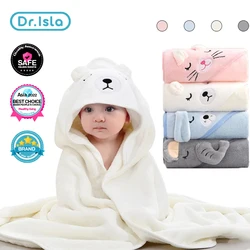 Dr.isla Baby Bath Towel Soft Warm Sleeping Swaddle Wrap for Girl Boy Coral Fleece Newborn Blanket Toddler Hooded Baby Bathrobe