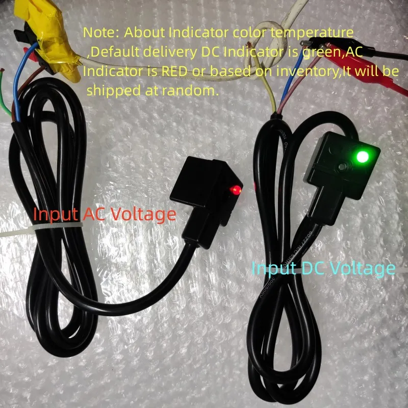 MPM Integrated Solenoid Valve Coil Plug Terminal Box Connector Din43650A 4 Holes Dc24V AC220V 110V Indicator LED 1m Power Cord