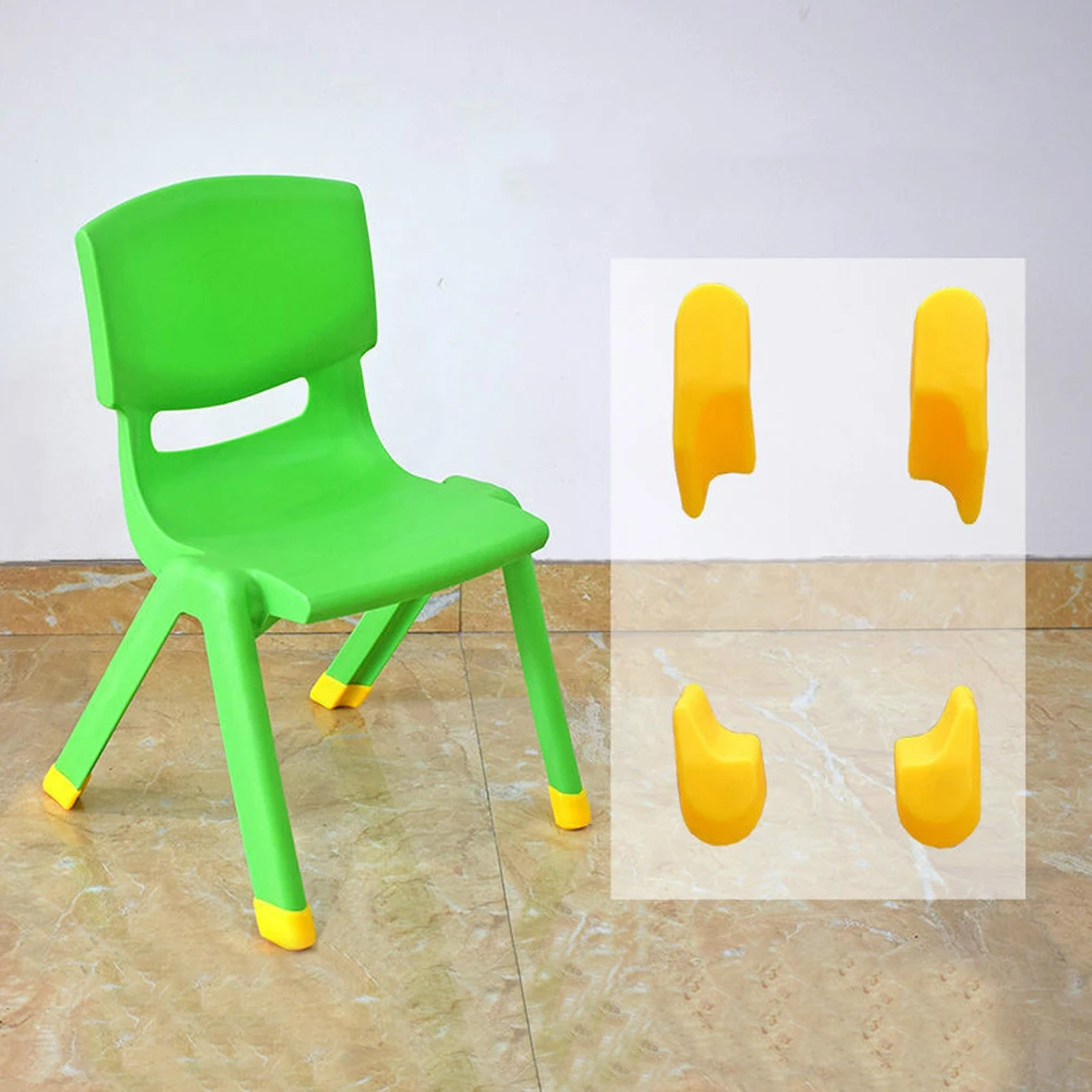 

8pcs Non-slip Chair Leg Covers Rubber Floor Mats Furniture Feet Caps Yellow Child Durable Safe Material Lightweight Practical