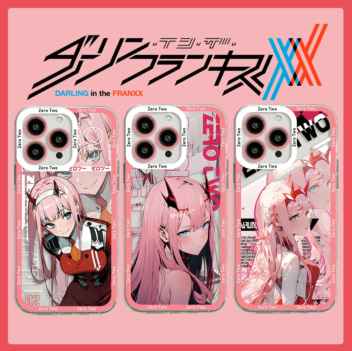 DARLING in the FRANXX ZERO TWO Phone Case per iPhone 15 14 13 12 11 Mini Pro Max X XR XSMax 6S 6 7 8 Plus SE20 Cover trasparente