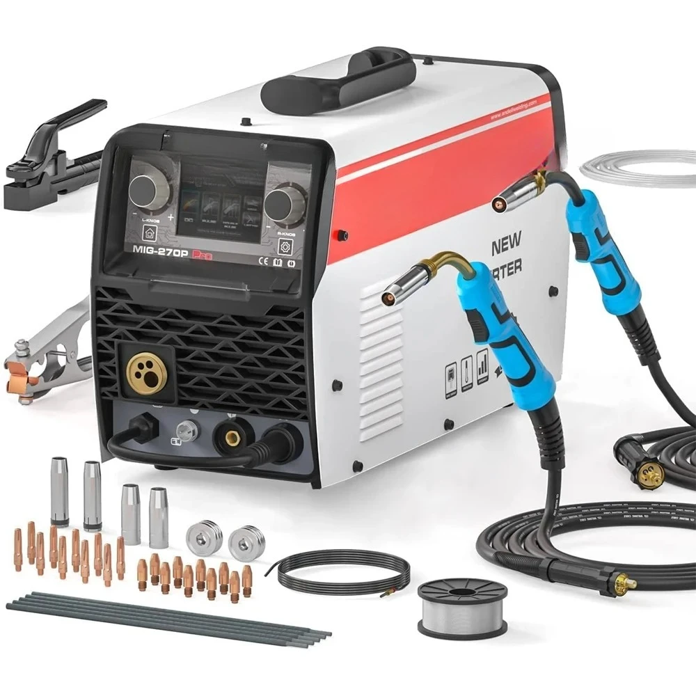 

Semi-automatic Double Pulse MIG Welding Machine MIG/LIFT TIG/ARC Synergy Gas Gasless Welding Aluminum Welder 4 in 1