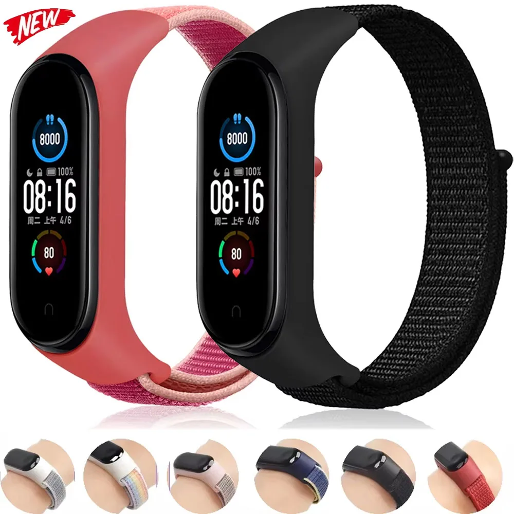 

Nylon Loop Strap For Xiaomi Mi Band 7 6 5 4 3 Bracelet Watchband Miband Comfortable sports bracelet wristband Mi band 7 6 5 4 3