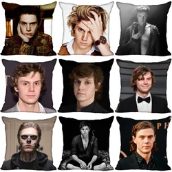 Hot Evan Peters Star Pillow Case For Home Decorative Pillows Cover Invisible Zippered Throw PillowCases 45X45cm