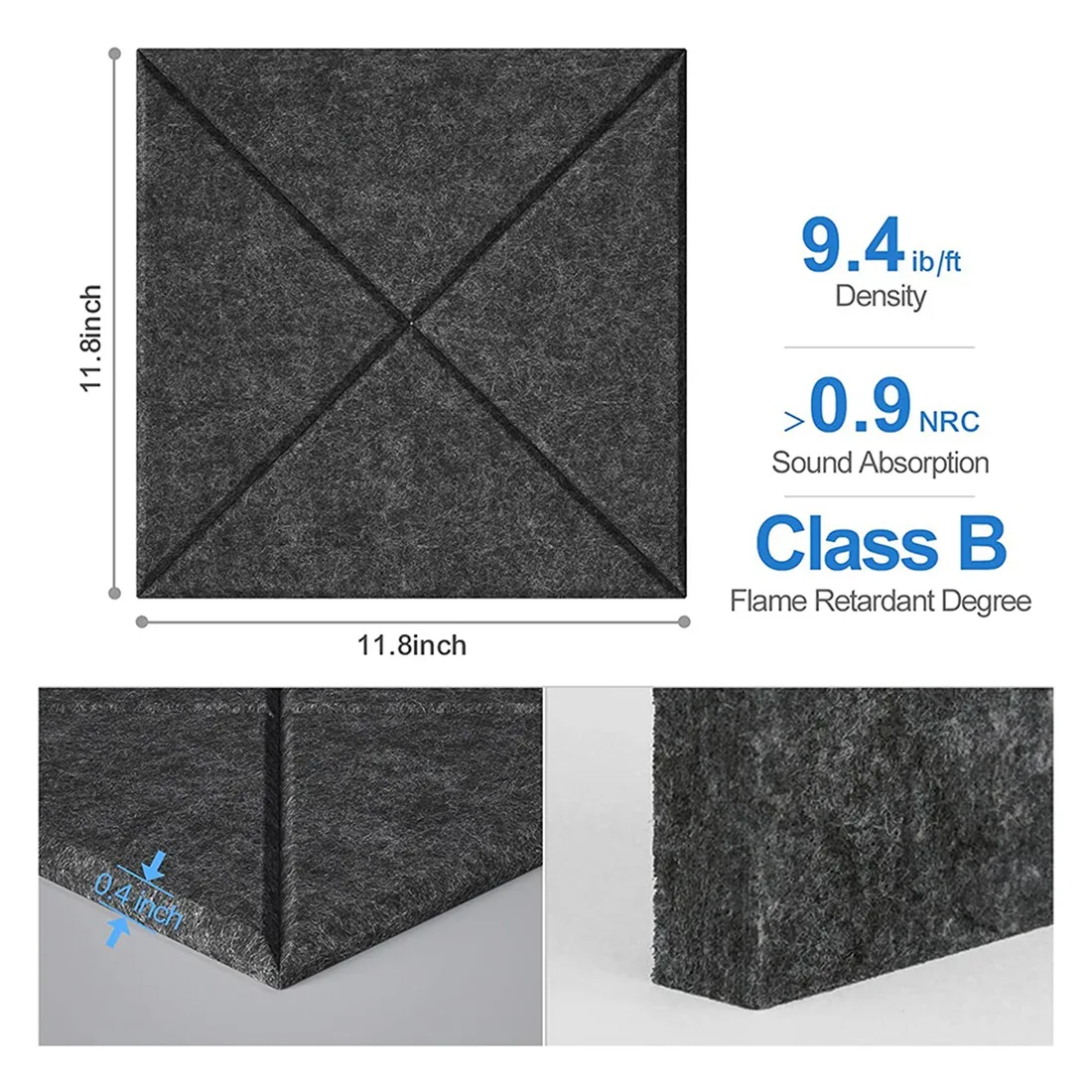 

12 Pcs Acoustic Panels,Sound Insulation Board,Wall Sound Insulation Board,for Acoustic Treatment,Wall Decor,Studio,Etc