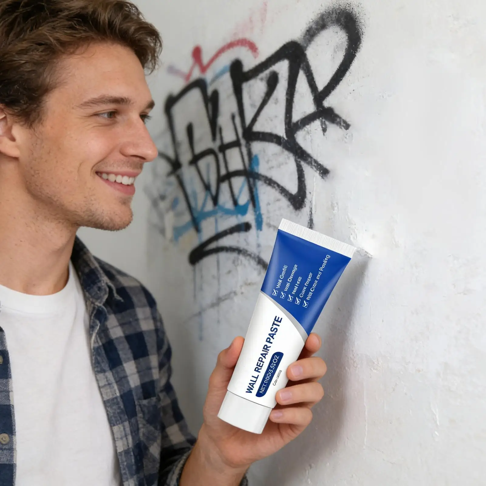 Wall Repair Putty Fine Texture Easy To Apply Fill Holes And Cracks Practical Mending Paste For Ceiling Door At Home Apartment