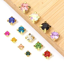 50/100pcs SS25-SS40 Crystal Glass Stones Gold Claw Cup Rhinestones Strass Stones And Crystals Sewing Rhinestones For Clothes DIY