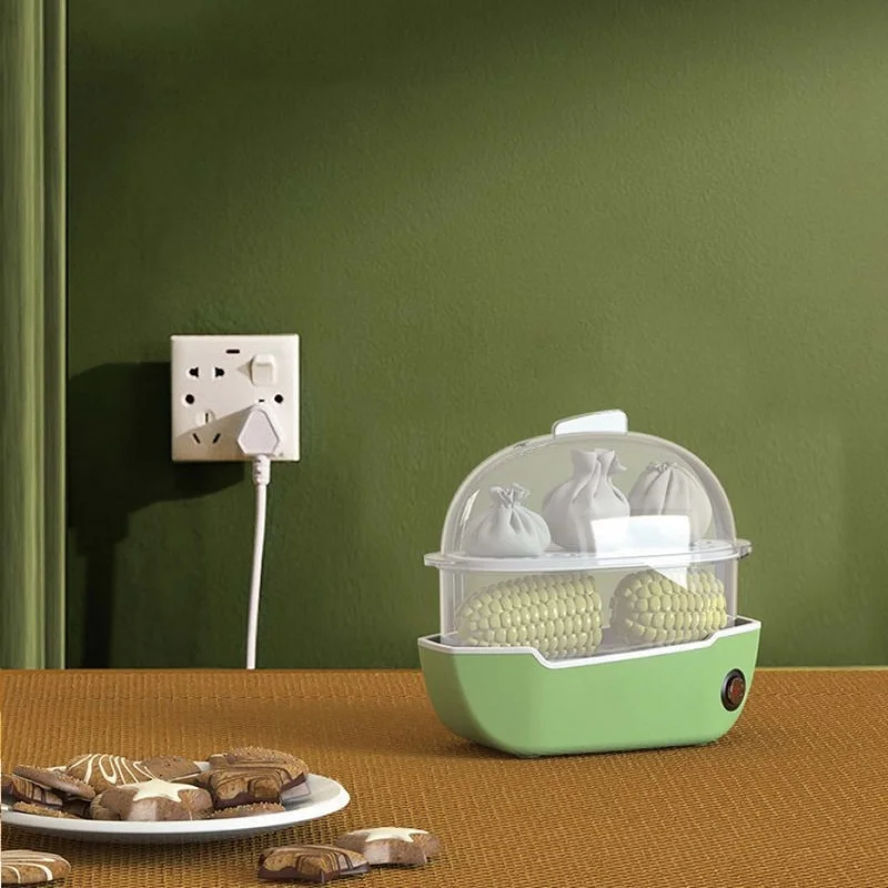 

Электрическая пароварка, подходящая для вареных яиц/грубого зерна, 150 Вт, яйцеварка, маломощная машина для завтрака в общежитии, автоматическое отключение питания