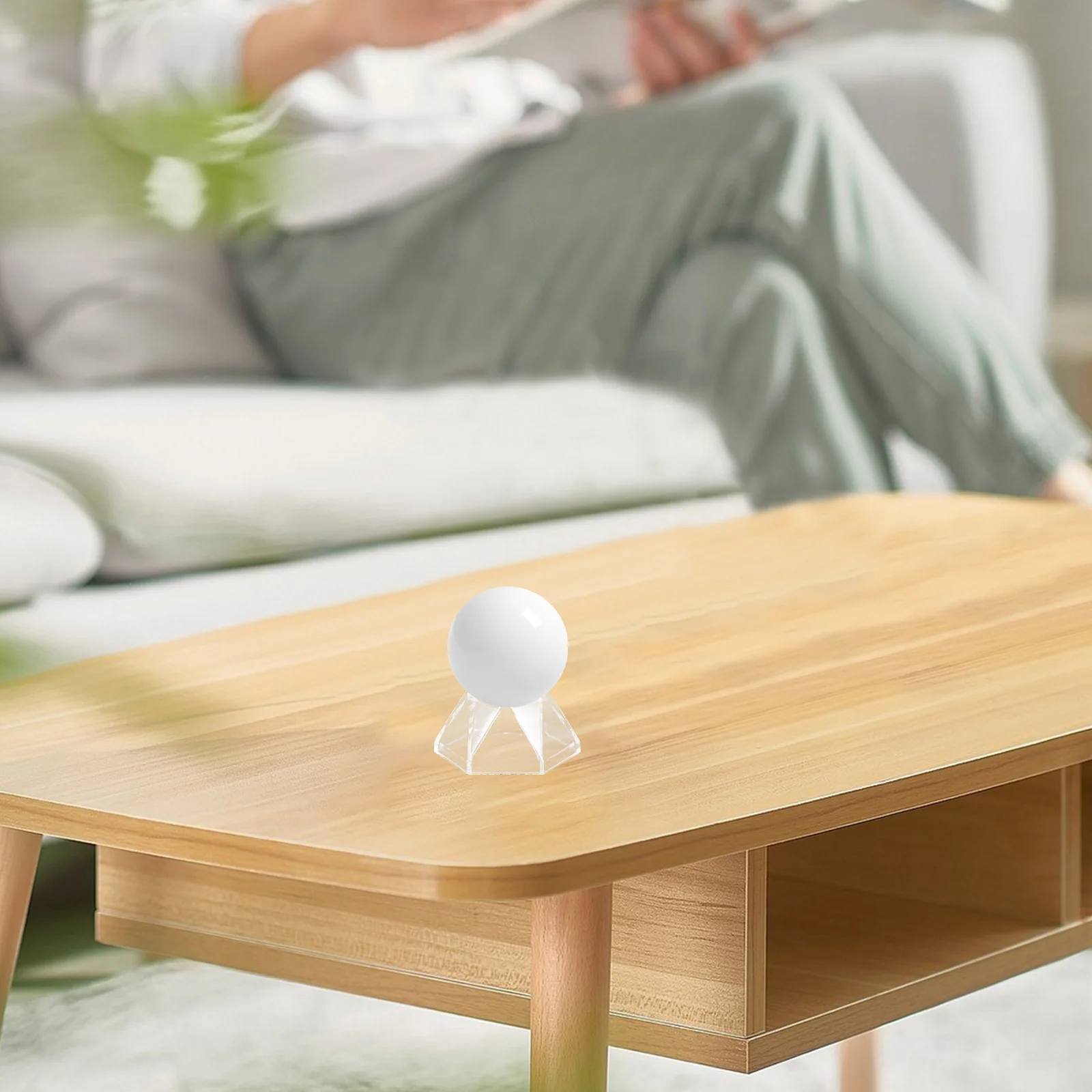 

10Pcs Acrylic Mineral Display Stand Hexagon Base Clear Crystal Sphere Holder Holder Display Pedestal for Collection