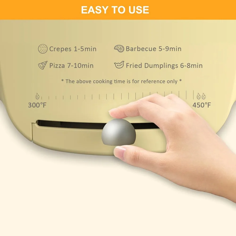 شواية داخلية كهربائية بدون دخان مقاس 11.8 بوصة 1500 وات مع درجة حرارة قابلة للتعديل، صانع كيساديلا مقلاة غير لاصقة للإفطار والغداء والعشاء