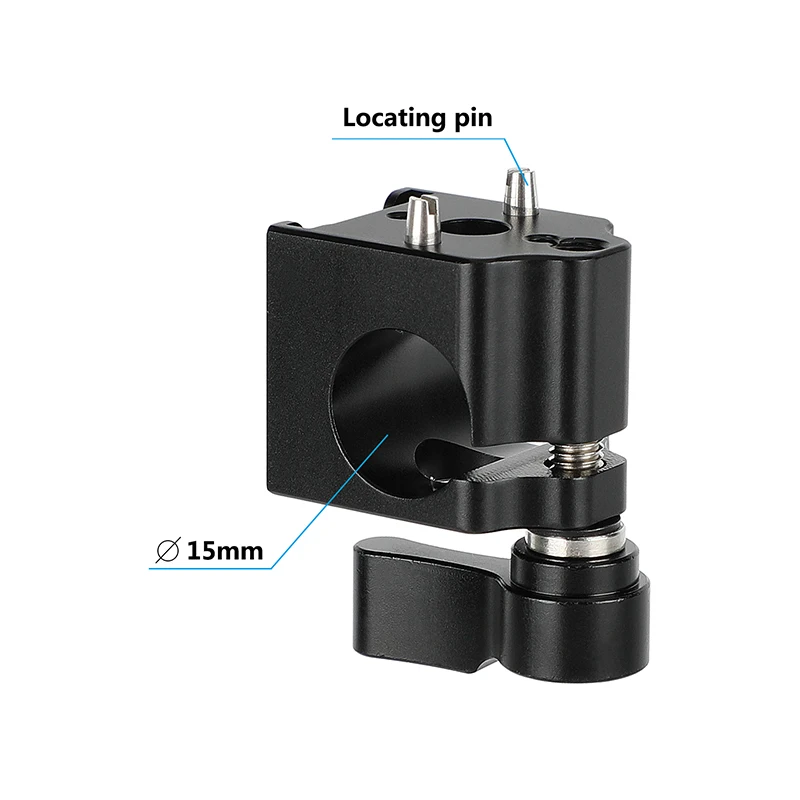 Camvate ที่ยึดแบบก้านเดี่ยว15มม. พร้อมที่ยึดรองเท้า1/4 "-20ตัวผู้ป้องกันการบิดสำหรับไมโครโฟนกรงสำหรับกล้องมอนิเตอร์ตัวรองรับ15มม.