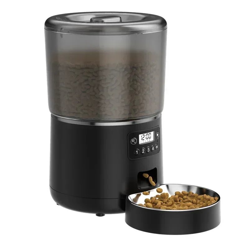 Cat and dog feeder 4L food storage time ration can store automatic feeding pet supplies