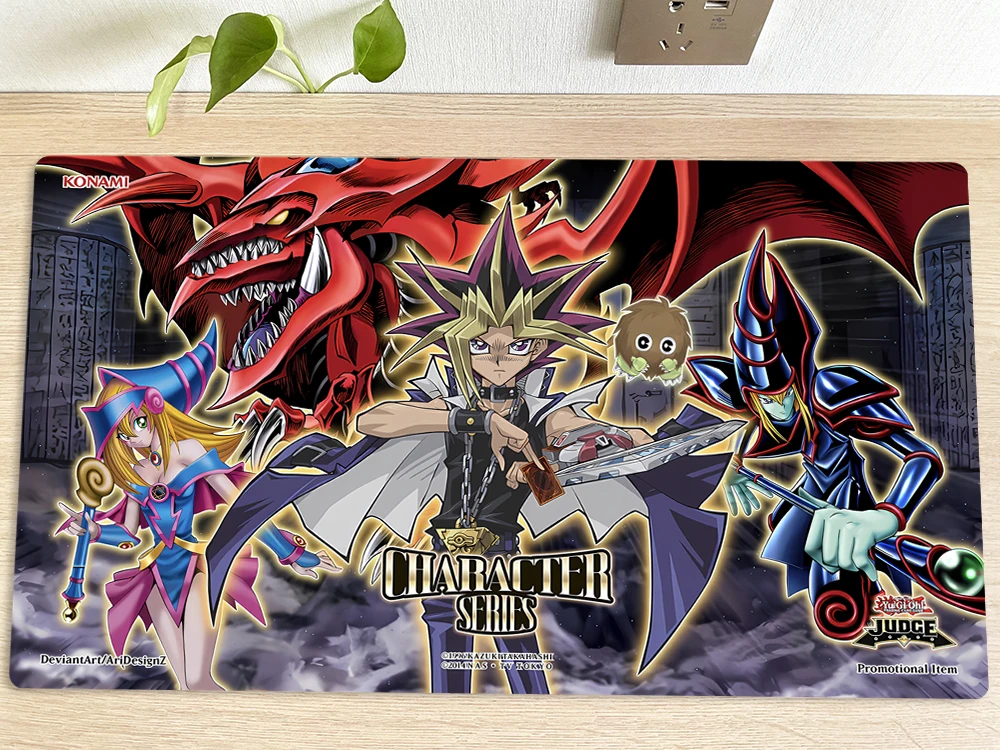 YuGiOh Table Playmat Dark Magician TCG CCG Mat Trading Card Game Mat Mouse Pad Desk Gaming Play Mat 60x35cm Free Bag