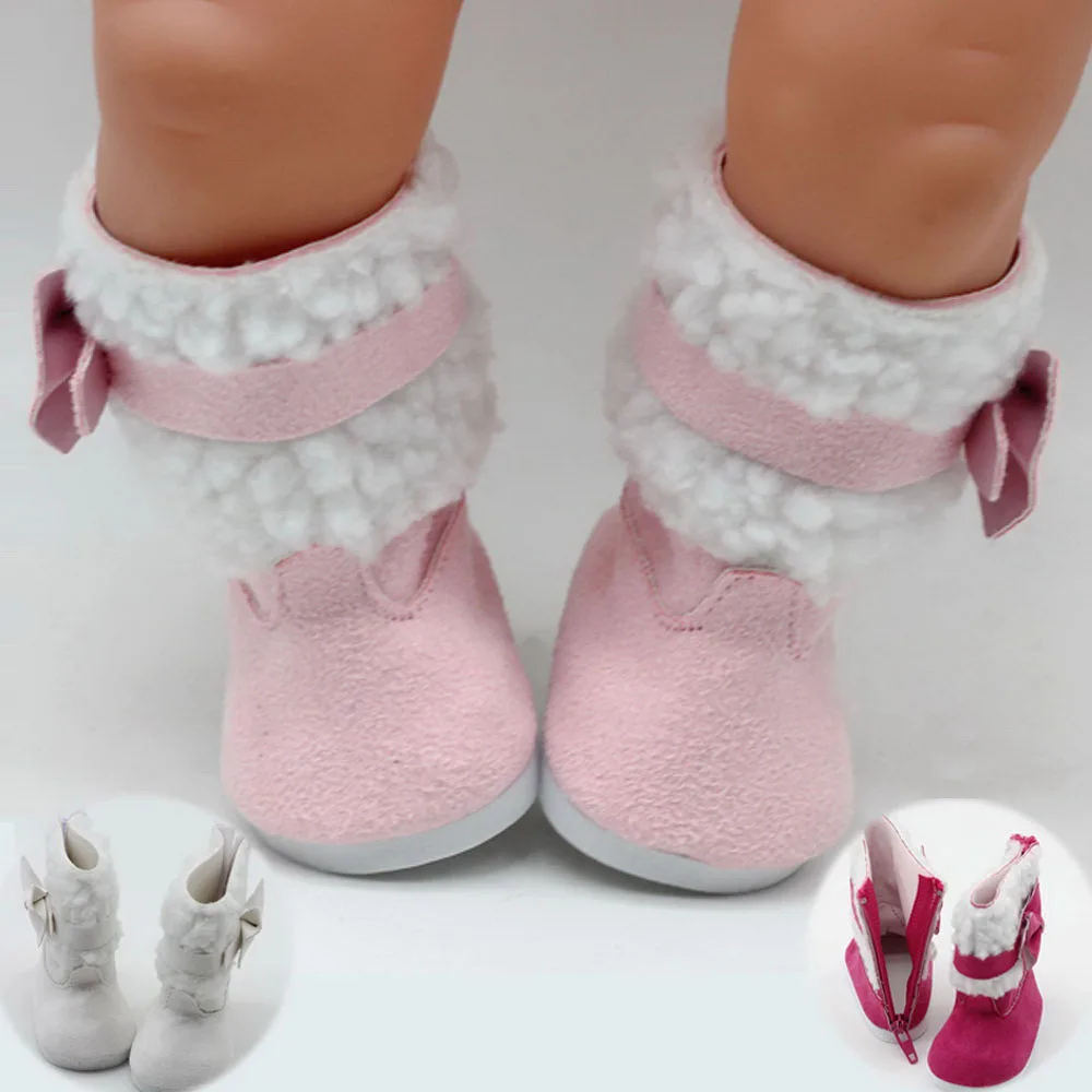 

Plush Boots Doll Shoes Clothes Accessories Suit for 43cm Born Baby Doll & 18 Inch Girl American, Our Generation,Toys for Girls