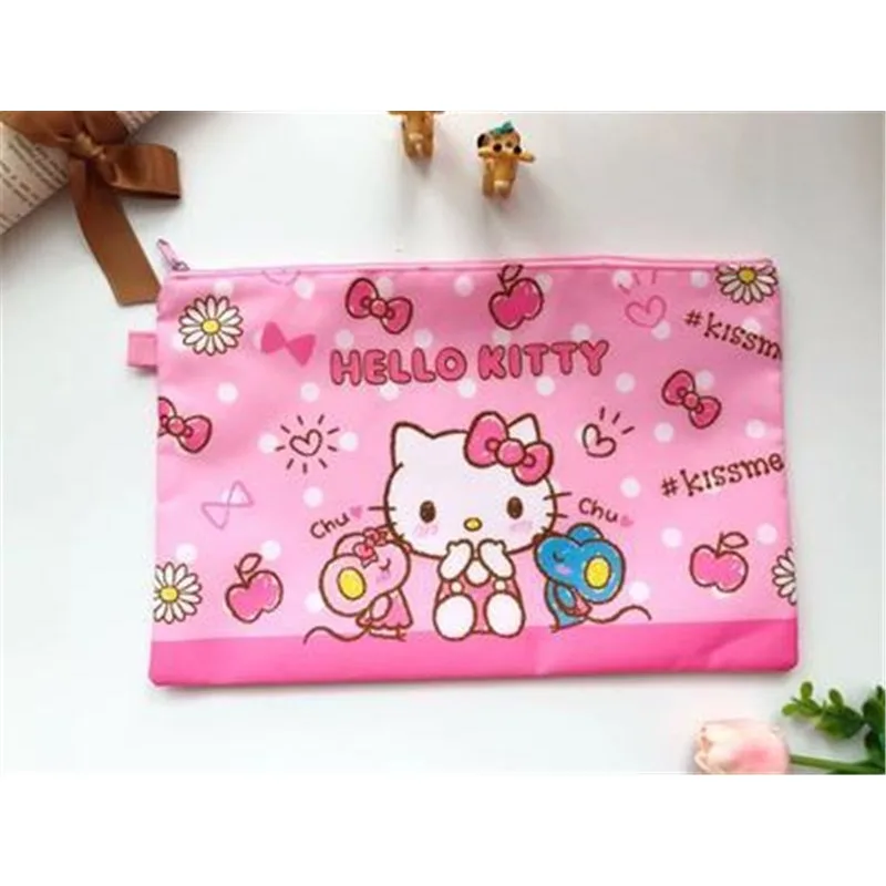 New Sanrio Hello Kitty A4 File Folder Stationery File Book Test Paper Storage Large Capacity Bag School Office Supplies Folder