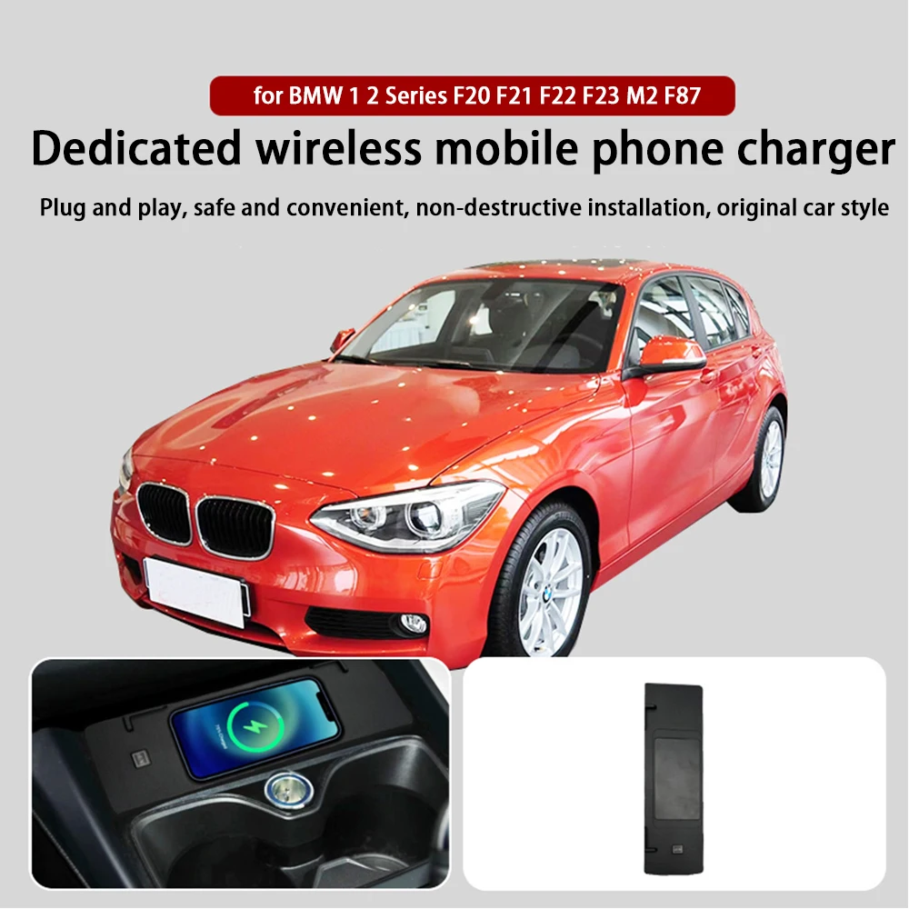 Pro BMW 1 2 řada F20 F21 F22 F23 M2 F87 pivot konzole úložný bezdrátový mobilní telefon nabíječka 18W iPhone MagSafe rychle nabíjení