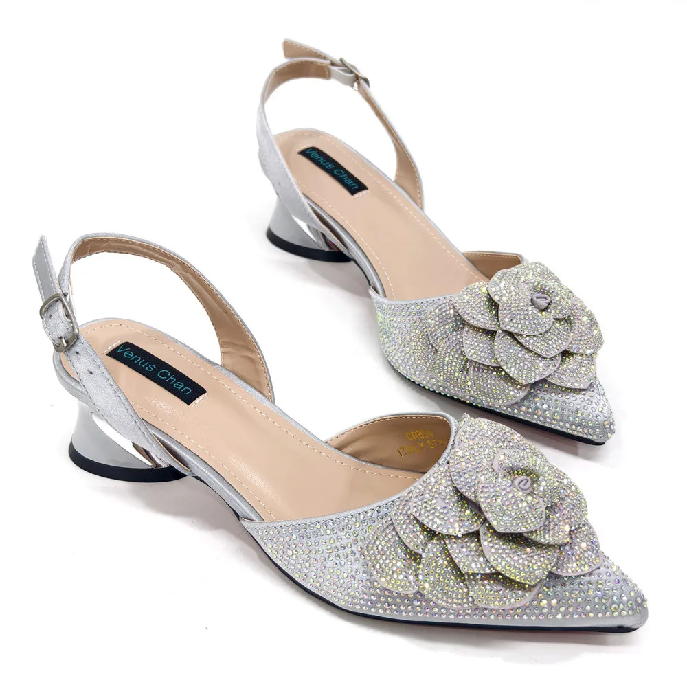 Spitze Spitze neuesten bunten Pailletten und Diamant Schmetterling Design Damenschuhe und Taschen Set schwarze Farbe – Detail 7