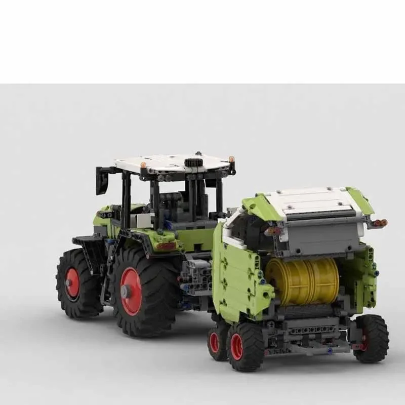 Building Block Tractor, Circular Baler, Trailer Model, 1,792 Pieces, Children's DIY Birthday Gift MOC-94474 94283 38383