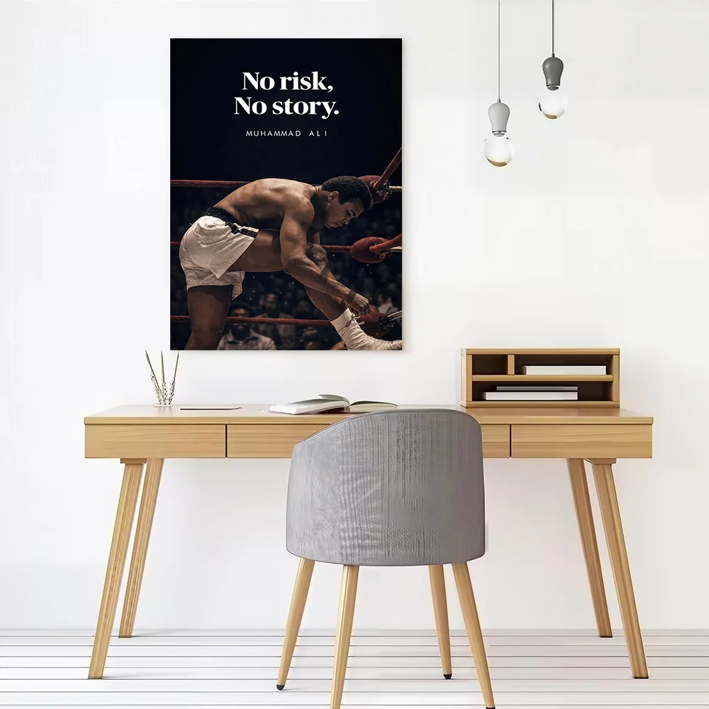 Muhammad Ali No Risk No Story Printed Canvas Poster Personalized High Quality Wall Art Paintings for Modern Home Decorations - view 2