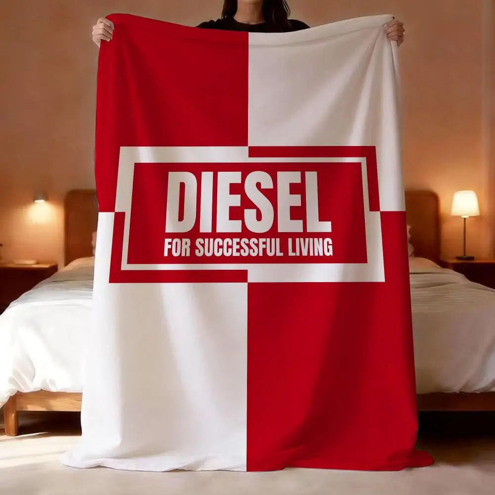 Fashion Brand Diesel Throw Short Plush Throw Blanket Soft Skin-Friendly Multi-Scene Home Office