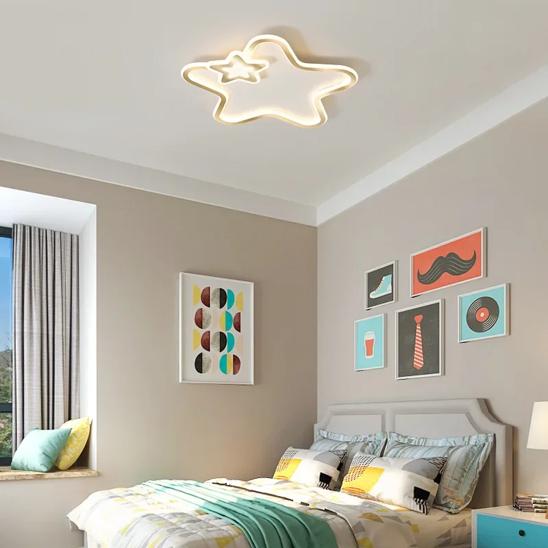 Lámpara de techo LED de estrella moderna para niños, sala de estar, estudio, pasillo, balcón, candelabro, decoración interior del hogar, accesorio