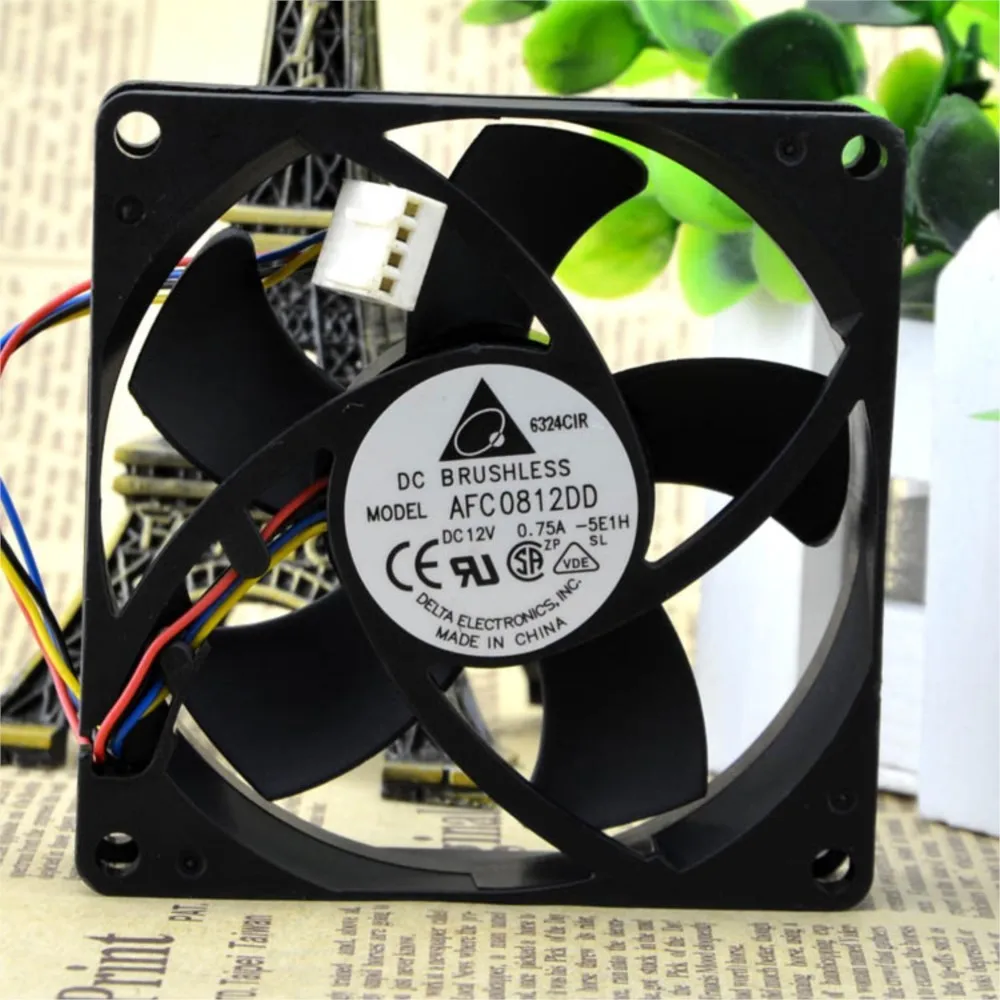 AFC0812DD 80mm DC Cooling Fan for Delta 8020 8cm 12v 0.75A Dual Ball PWM Heatsink Cpu Cooler Fan