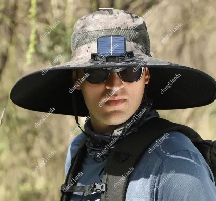 Solar Fan-Dual Fan Solar Fan-Dual Fan Solar Powered Sun Hat, Rechargeable Fisherman Hat With Fan, Summer Travel Sun Hat view 5