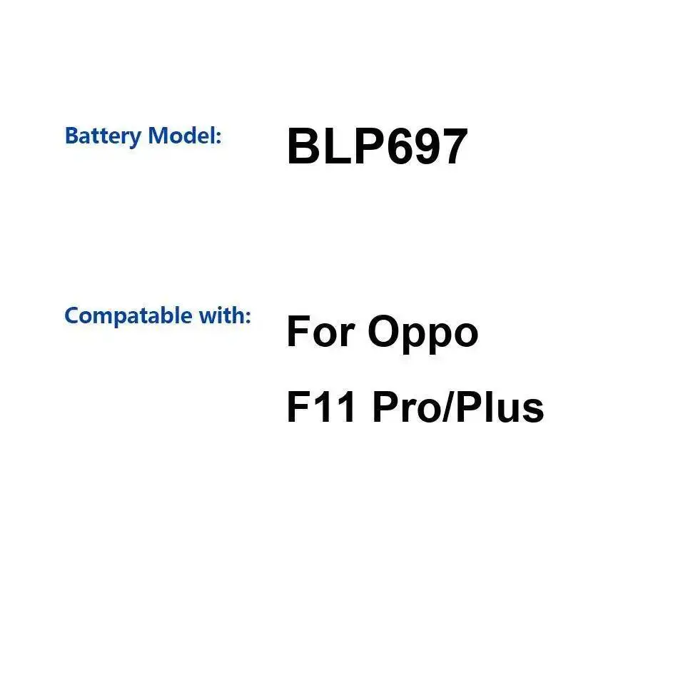 

Для Oppo F11 Pro Plus 4000 мАч BLP697 Легкий аккумулятор для мобильного телефона с быстрой зарядкой