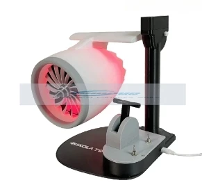 Desktop Turbofan Modeling Creative JETFAN Fan, Equipped with Humidifying Spray Red Tail Flame