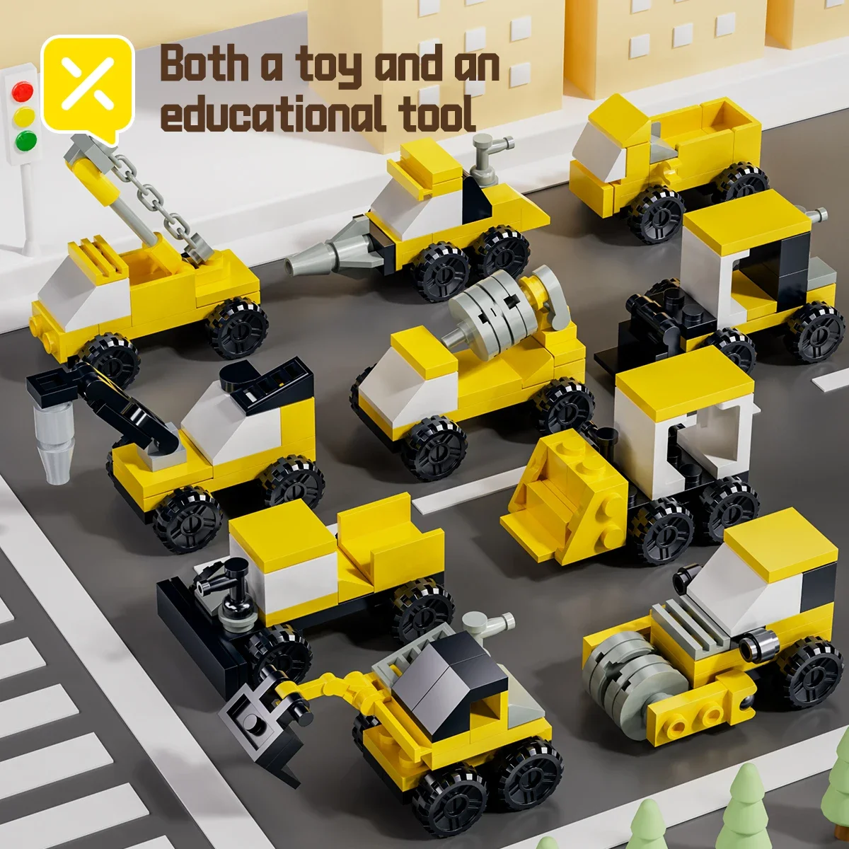 10 في 2 لودر أطفال بالريموت كنترول اللبنات مجموعة شاحنة البناء حفارة رافعة الطوب لتقوم بها بنفسك لعبة تعليمية للأطفال 6 +