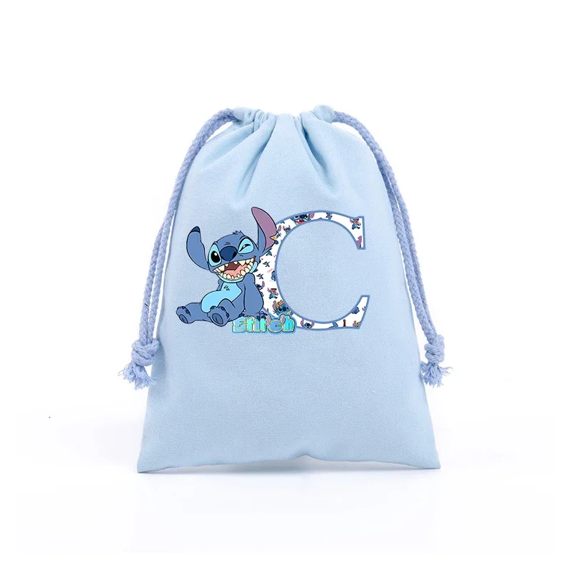 Lilo & Stitch Disney Drawstring Gift Bag Cosmetic Bag Cartoon Portable Storage Organize Bag Fabric Draw Pocket ToiletryBag Gift