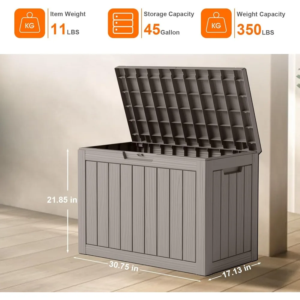 Outdoor Storage Housing Deck Box - Waterproof Patio Furniture, Garden Tools, Cushions, Pool Accessories Storage Bench