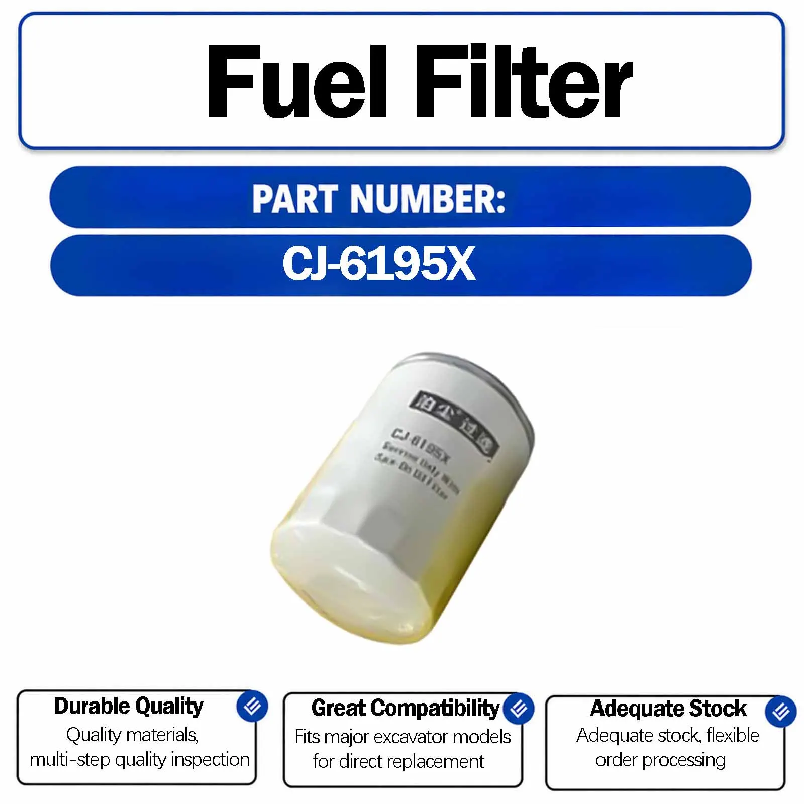 Oil Filter CJ-6195X For Shantui SE135-9W Wheeled Excavators