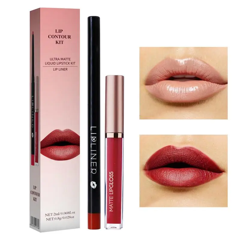 Lip Liner Set Creamy Lip Liner Sculpting Lip Pen Lipliners Makeup Set Matte Texture lip contour kit for Girlfriend or Mother