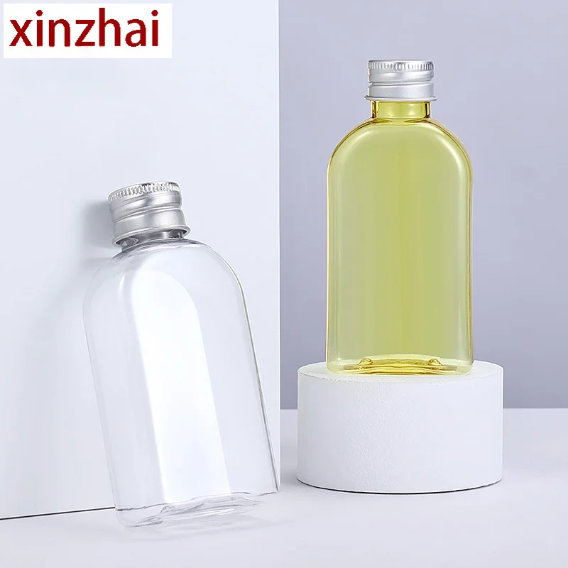 120Ml olive oil hydrosol bottle hand sanitizer pet plastic transparent bottle glycerin transparent yellow flat bottle