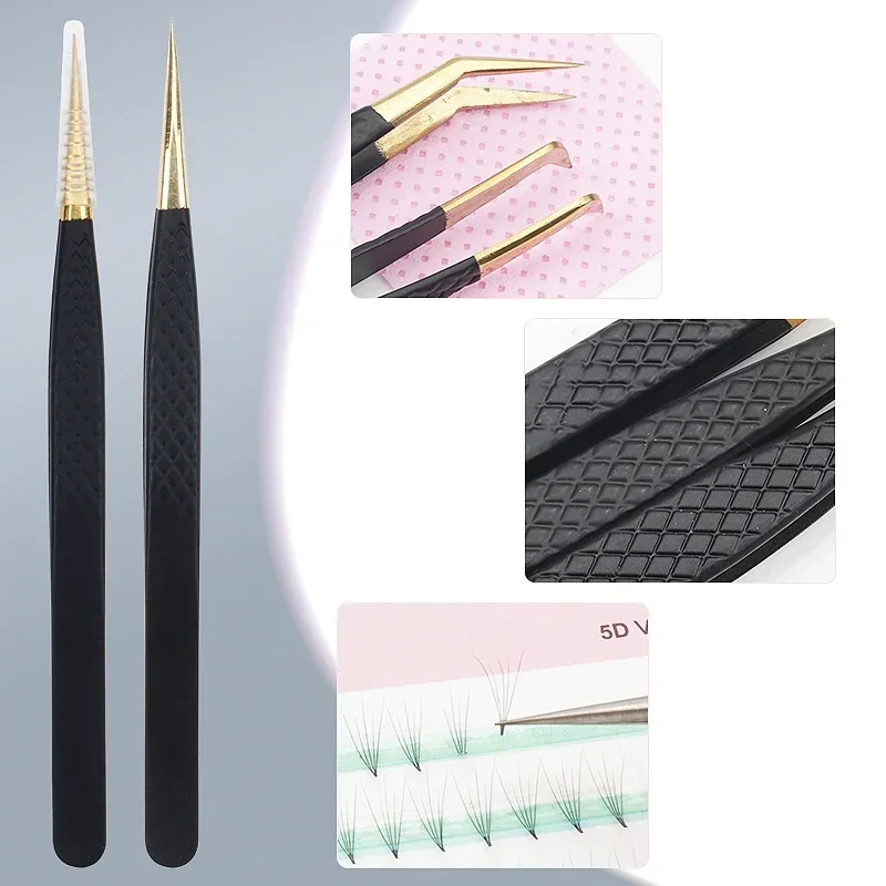 Sdotter 1Pc Antistatische Rvs Wimpers Pincet Wimpers Extension Supplies Industriële Precisie Wenkbrauw Pincet Make-Up