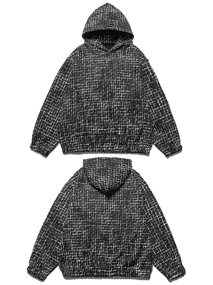 

Модный вязаный худи для мужчин в стиле ретро, весна-осень-зима, повседневный свободный крой, с длинными рукавами, из полиэфирного волокна, с V-образным вырезом, свитшот