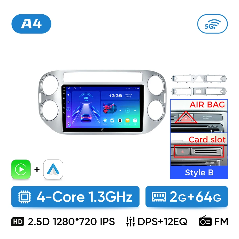 Ainavi autoradio voor Volkswagen VW Tiguan 2006 2010 2016 Golf Plus draadloze Carplay Android Auto autoradio multimediaspeler