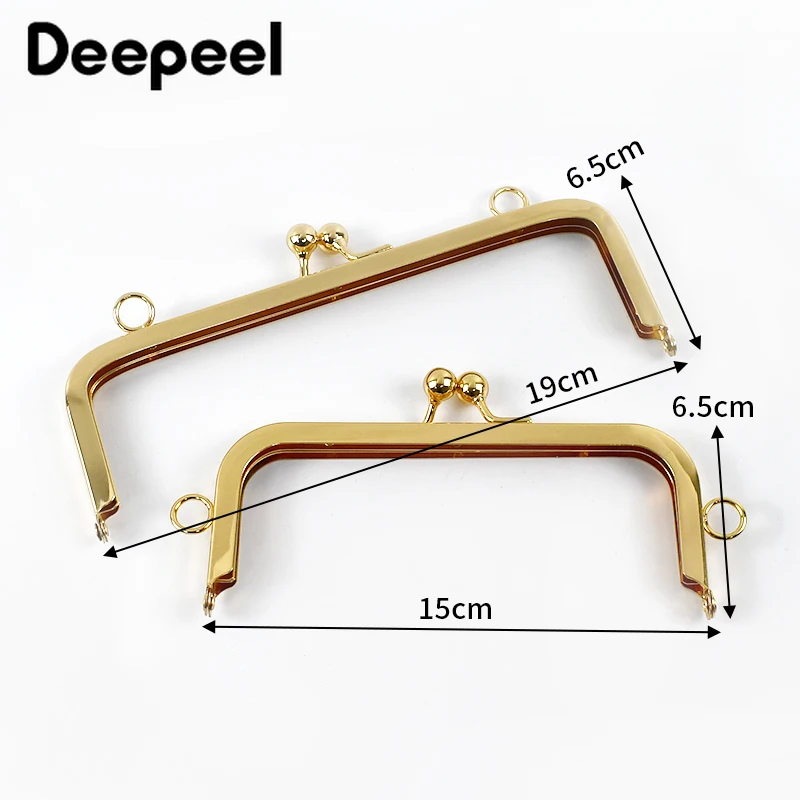 1/2/5Pcs deepel 10/15/19cm kwadratowe metalowe torby z uchwytem torebka rama pocałunek blokada zapięcia torebka DIY portfelowe akcesoria sprzętowe