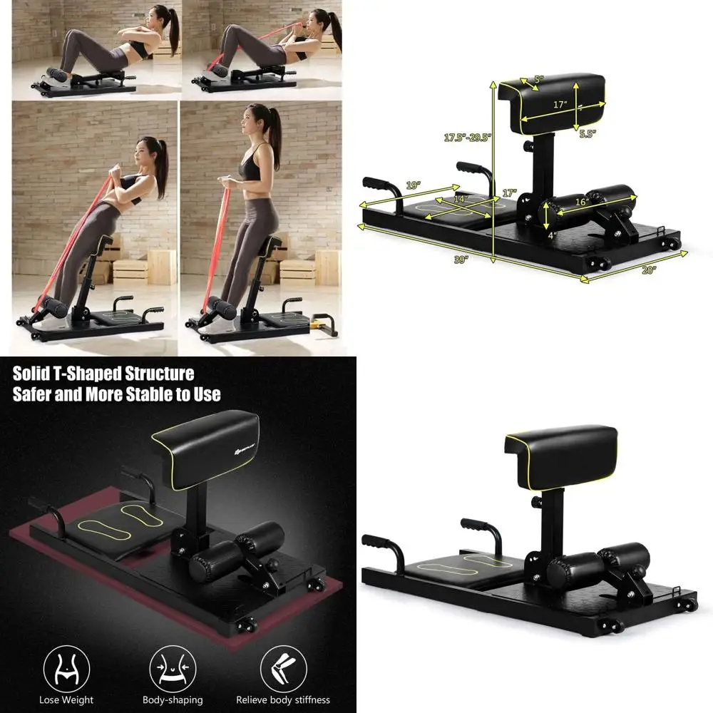 

Sissy Squat Machine, Multifunctional Squat Machine w/ Sit-ups, Lean Backs, Waist Twisting, Back Training, Push-ups, Planks, 8-in