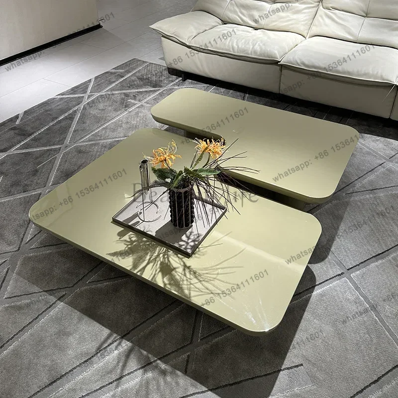 

Living Room Coffee Table Solid Wood Paint Special-shaped Combination High-end Creative Modeling Bamboo Sofa Coffee Table