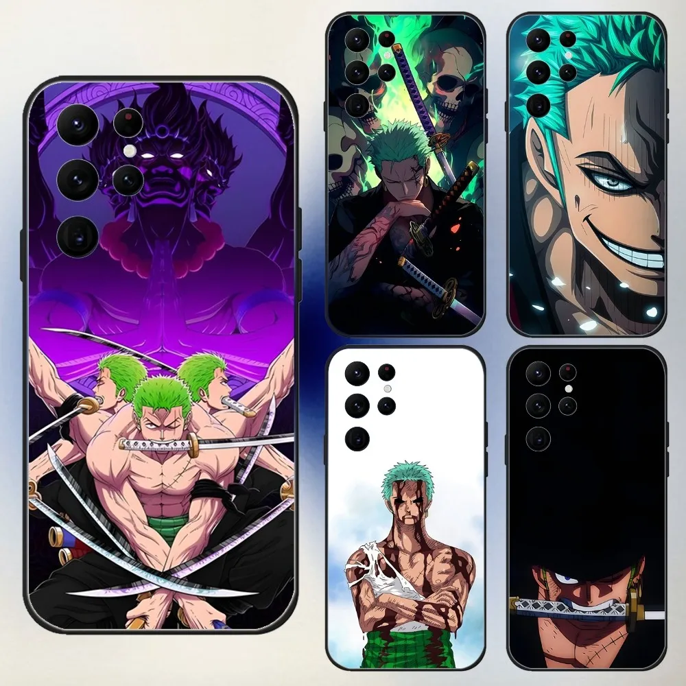 

O-OneS R-Roronoa Z-Zoro P-PieceS Phone Case For Samsung S24,23,22,30,21,10,9,Ultra,Plus,Lite,FE,5G Black Soft Case