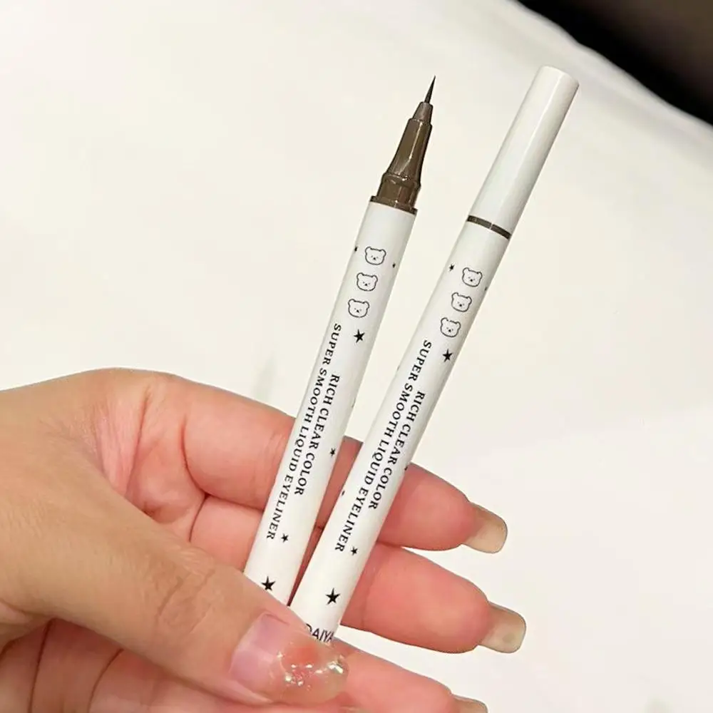 لطيف الدب مقاوم للماء طويل يرتدي الكحل السائل ماكياج التجفيف السريع، مقاومة للتلطخ، صيغة للعيون الحساسة مستحضرات التجميل C8Z2