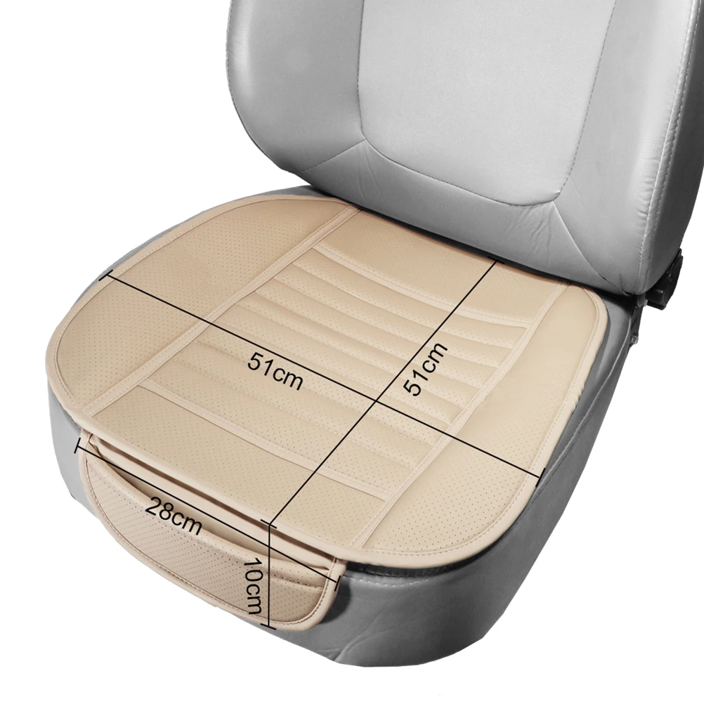 

Universal Car Seat Cover Non-slip PU Auto Protector Seat Support Case Waterproof Front Seat Cover (Beige)